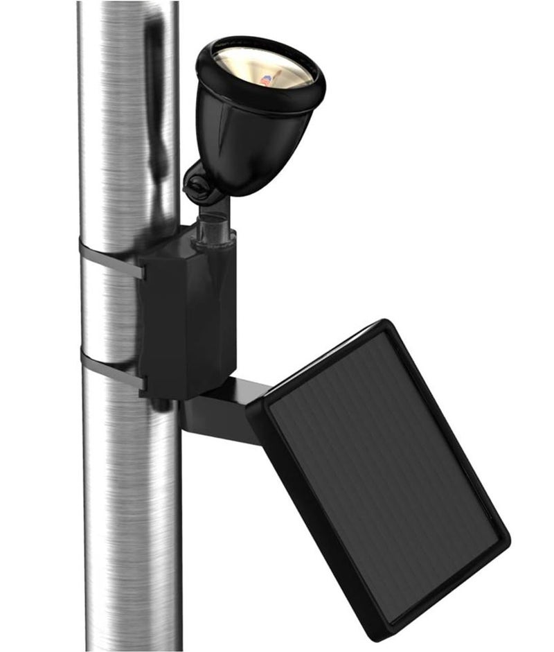 Maxsa Innovations ماكسا 40334 ضوء علم يعمل بالطاقة الشمسية، إضاءة LED خارجية من الغسق حتى الفجر، مقاوم للعوامل الجوية، يناسب أعمدة الأعلام بقطر 1"–4"، وضعان سطوع مزدوجان، تركيب وتركيز اتجاهي، لا حاجة للأسلاك - Image 2